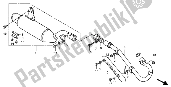 Tutte le parti per il Silenziatore Di Scarico del Honda TRX 300 EX Sportrax 2006