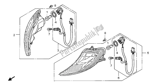 All parts for the Winker of the Honda SH 150 2007