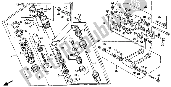 Todas las partes para Cojín Trasero de Honda CR 500R 1991