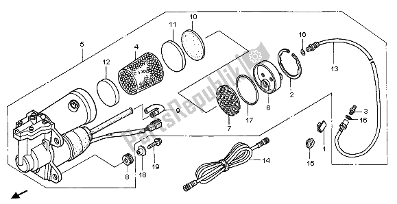 All parts for the Air Pump of the Honda GL 1500A 1996