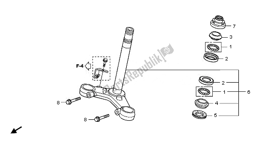 All parts for the Steering Stem of the Honda CBF 125M 2011