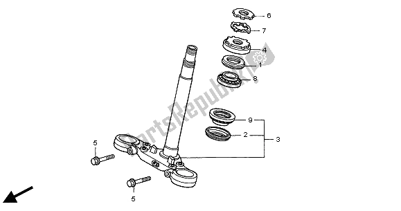 All parts for the Steering Stem of the Honda CB 900F Hornet 2005