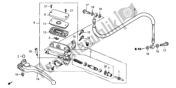Alle onderdelen voor de Koppeling Hoofdremcilinder van de Honda CBF 1000 FS 2012