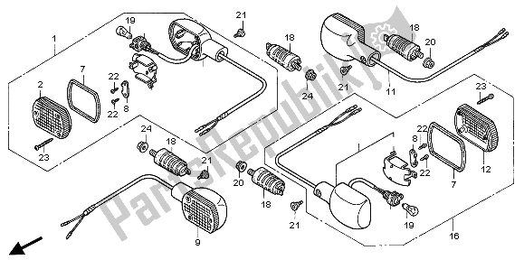 All parts for the Winker of the Honda CB 750F2 1995