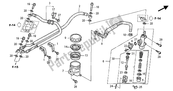 All parts for the Rr. Brake Master Cylinder of the Honda CBR 1100 XX 2001