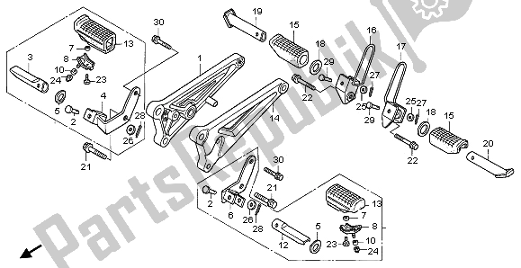 Todas as partes de Passo do Honda CB 250 1996