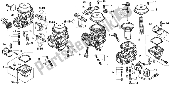 All parts for the Carburetor (components) of the Honda CB 1300X4 1997
