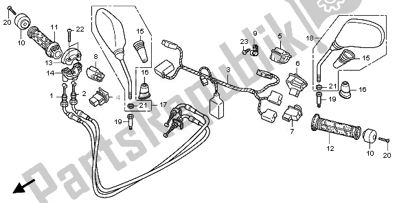 All parts for the Switch & Cable & Mirror of the Honda SH 300 2011