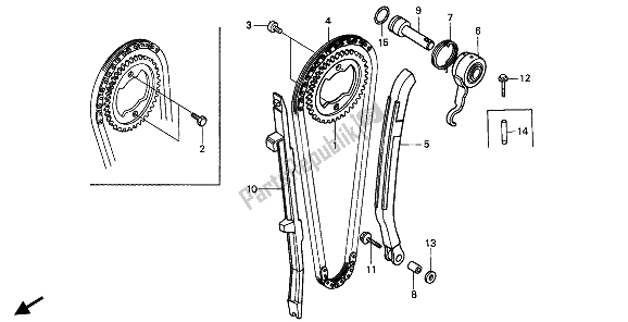 Todas las partes para Cadena De Levas Y Tensor de Honda XR 600R 1992