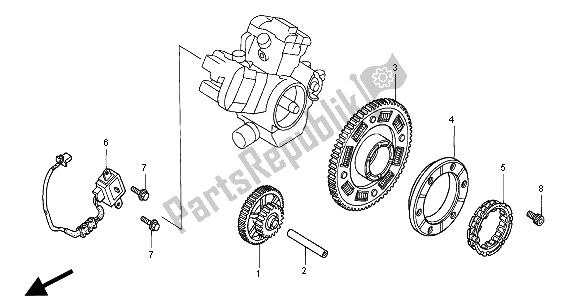 Tutte le parti per il Generatore Di Impulsi E Frizione Di Avviamento del Honda VTR 1000F 2000