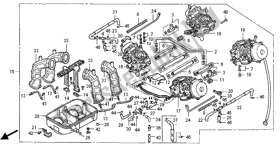 Todas las partes para Carburador (montaje) de Honda ST 1100A 2001
