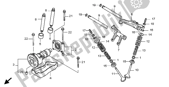 All parts for the Camshaft & Valve of the Honda TRX 500 FA Fourtrax Foreman 2001