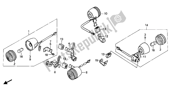 All parts for the Winker of the Honda XR 600R 1990