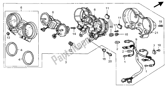 All parts for the Meter (kmh) of the Honda CB 600F Hornet 2003