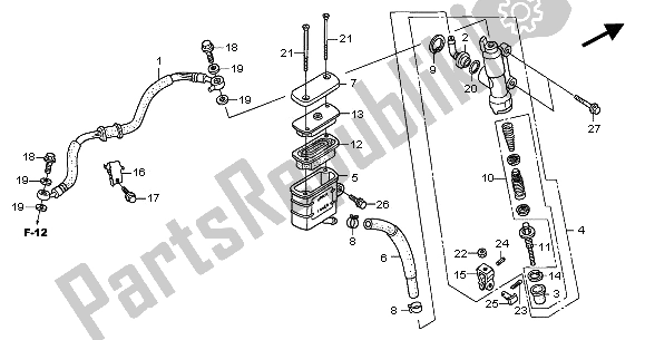 Todas las partes para Rr. Cilindro Maestro Del Freno de Honda XL 125V 2001