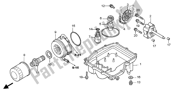 Tutte le parti per il Coppa Dell'olio E Pompa Dell'olio del Honda CBR 600 FS 2002