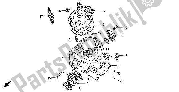 Tutte le parti per il Cilindro E Testata del Honda CR 125R 2001