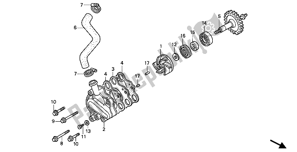 Todas las partes para Bomba De Agua de Honda CR 125R 1992