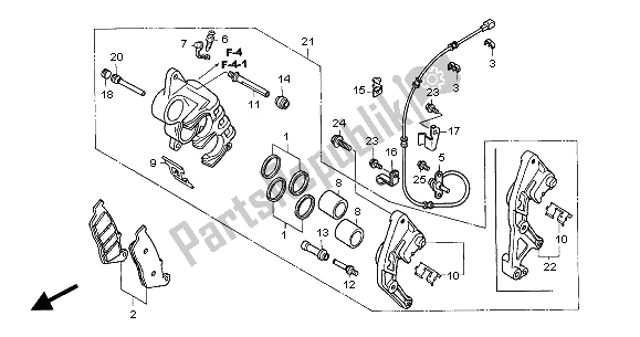 Tutte le parti per il Pinza Freno Anteriore (r.) del Honda CBF 600 NA 2005