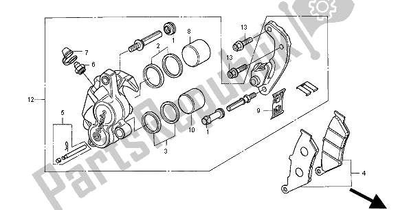 Todas las partes para Pinza De Freno Delantero de Honda CB 500S 2000