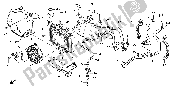 All parts for the Radiator of the Honda PES 125R 2012