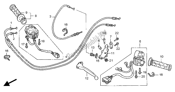 Tutte le parti per il Maniglia Leva E Interruttore E Cavo del Honda CBR 600F 2004