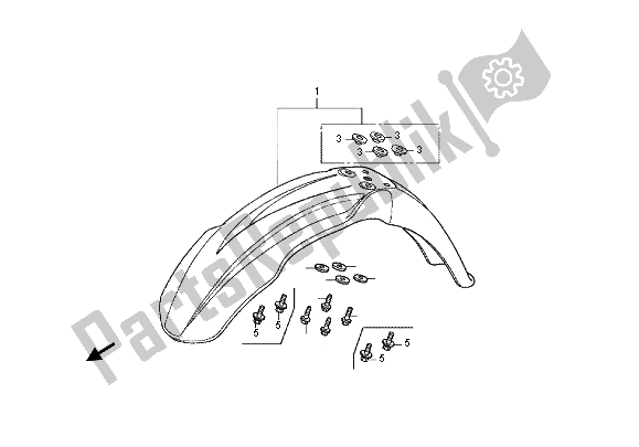 All parts for the Front Fender of the Honda CRF 450X 2012