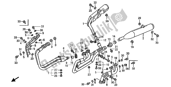 Tutte le parti per il Silenziatore Di Scarico del Honda ST 1100 1993