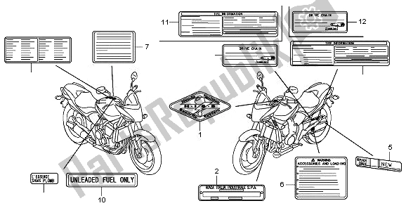 Todas las partes para Etiqueta De Precaución de Honda CB 600F Hornet 2008