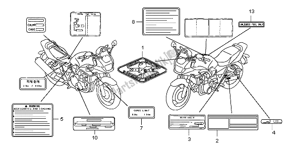 All parts for the Caution Label of the Honda CB 1300 SA 2007