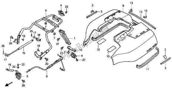 Todas las partes para Tapa Del Maletero de Honda PC 800 1989