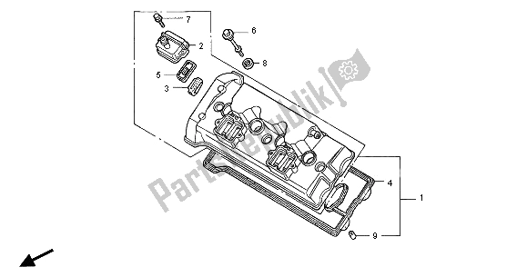 Toutes les pièces pour le Le Couvre-culasse du Honda CBR 600 FR 2001