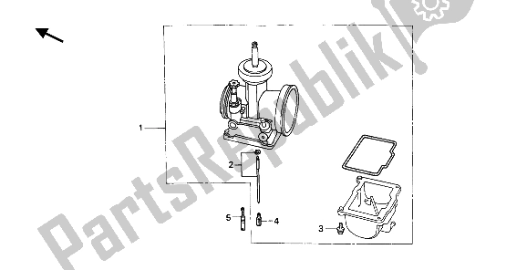 All parts for the Eop-1-1 Carburetor Optional Parts Kit of the Honda CR 125R 1986