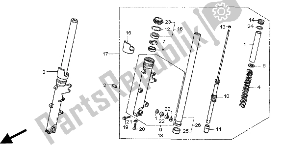 Toutes les pièces pour le Fourche Avant du Honda CB 1100 SF 2000