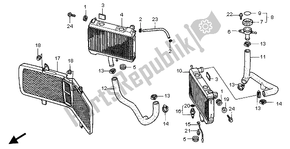 Todas las partes para Radiador de Honda GL 1500A 1996