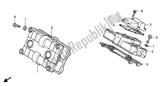 All parts for the Cylinder Head Cover of the Honda VFR 750F 1993