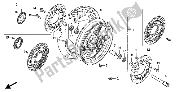 Tutte le parti per il Ruota Anteriore del Honda CBF 600 NA 2007