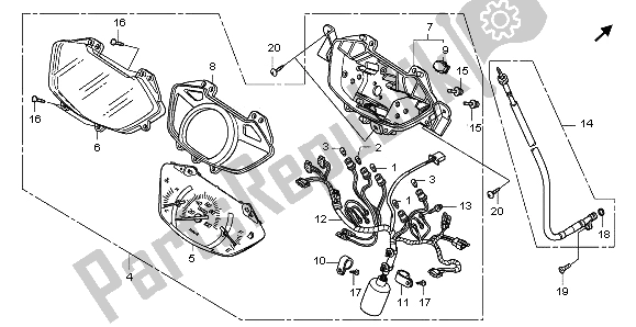 Tutte le parti per il Tachimetro (mph) del Honda NHX 110 WH 2013