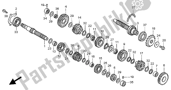 Tutte le parti per il Trasmissione del Honda CBR 600 FR 2002