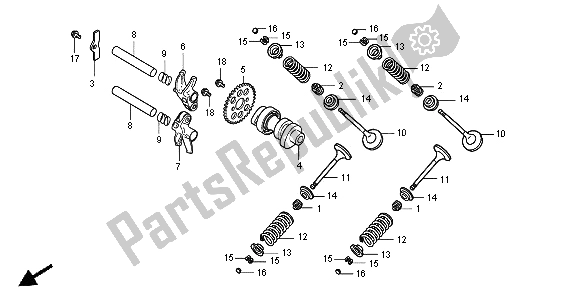 All parts for the Camshaft & Valve of the Honda SH 300R 2008