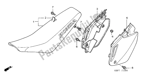 All parts for the Seat of the Honda CR 85R SW 2003