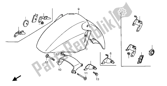 Tutte le parti per il Parafango Anteriore del Honda ST 1100 1995