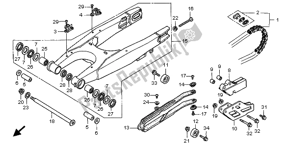 Toutes les pièces pour le Bras Oscillant du Honda CR 250R 1999