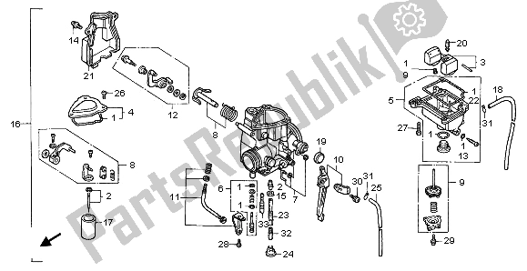 Todas las partes para Carburador de Honda TRX 300 EX Fourtrax 2000