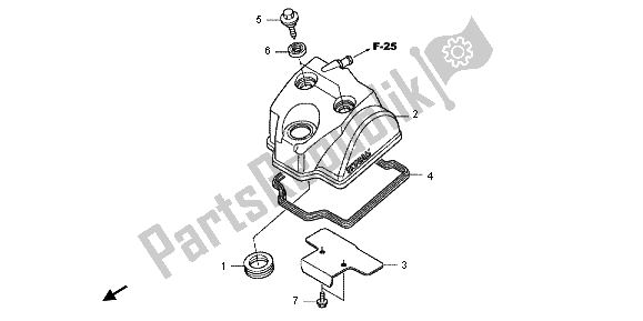 All parts for the Cylinder Head Cover of the Honda CRF 250R 2013