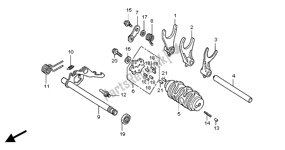 Todas las partes para Tambor De Cambio De Marchas de Honda CBR 125R 2004