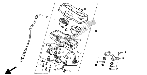 All parts for the Meter (kmh) of the Honda CG 125 1998