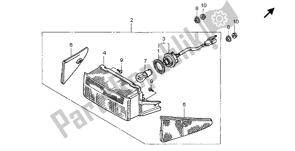 All parts for the Taillight of the Honda CB 250 1996