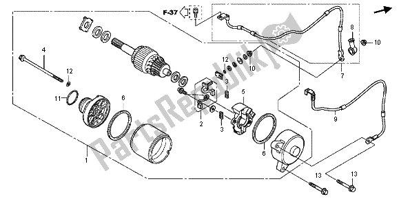 Todas as partes de Motor De Arranque do Honda CBR 125 RT 2013