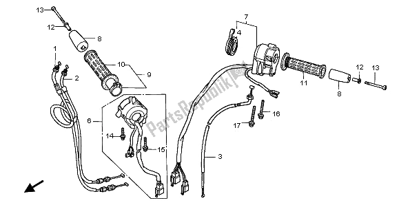 Tutte le parti per il Interruttore E Cavo del Honda ST 1100A 1995